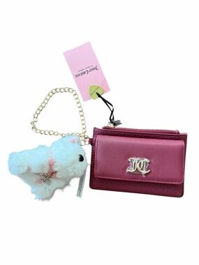 ~Juicy Couture Burgundy Wallet with Gold Accents & Plush Charm